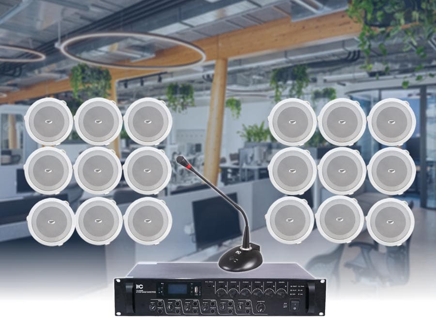 Hệ thống âm thanh văn phòng diện tích 500m2 có phân vùng
