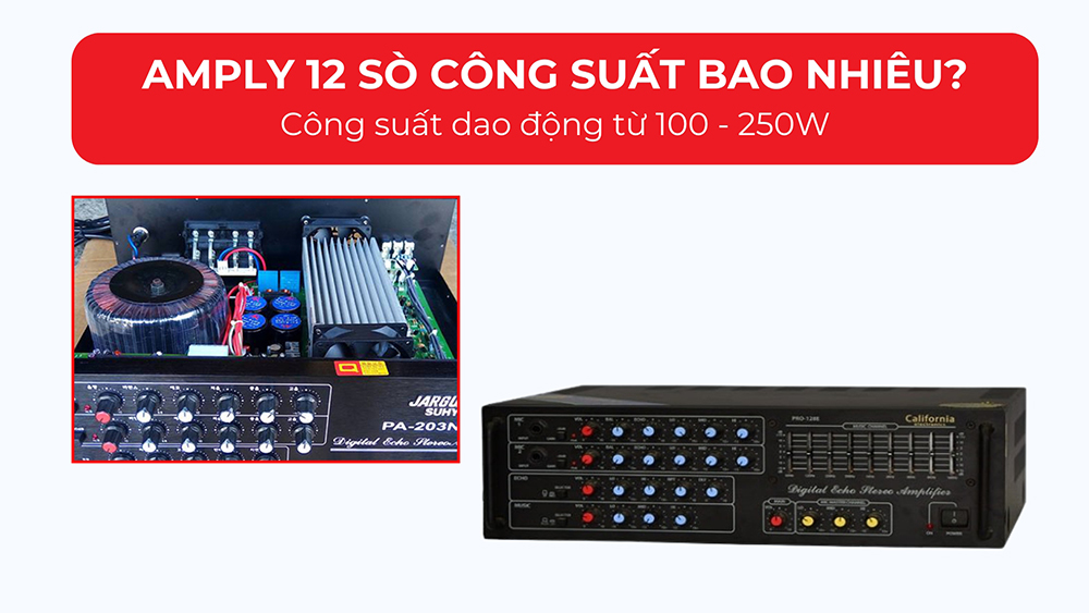 Amply 12 sò công suất bao nhiêu? Công suất dao động từ 100 - 250W