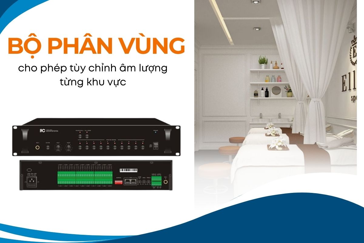 Bộ phân vùng cho phép phân vùng âm thanh, điều chỉnh âm lượng từng vùng