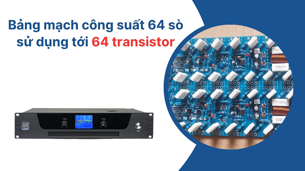 Bảng mạch công suất 64 sò sử dụng tới 64 transistor