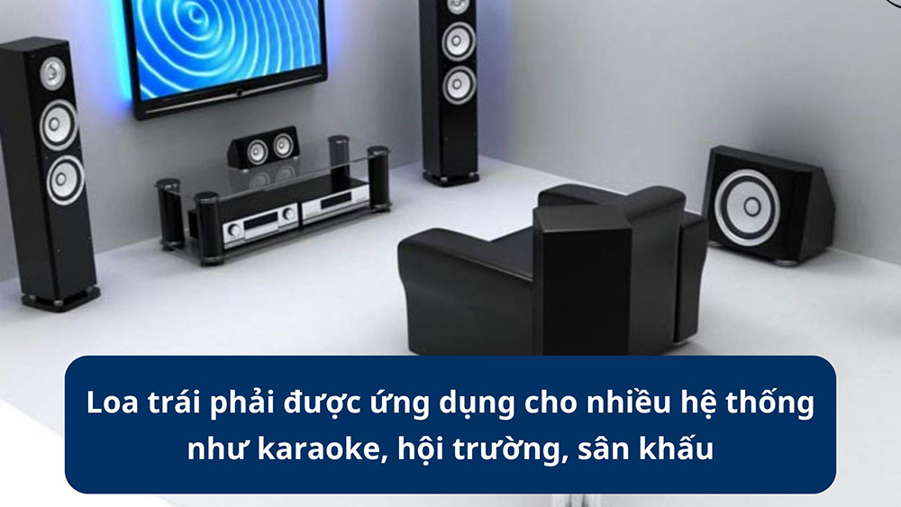Loa trái phải được ứng dụng cho nhiều hệ thống như karaoke, hội trường, sân khấu Loa trái phải được ứng dụng cho nhiều hệ thống như karaoke, hội trường, sân khấu
