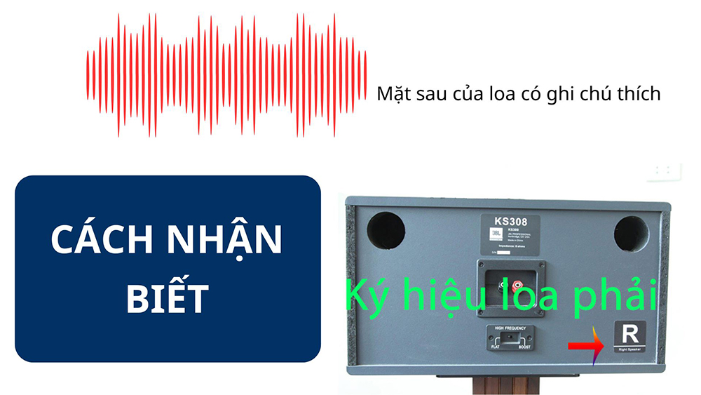 Mặt sau của loa có ký hiệu L/R Mặt sau của loa có ký hiệu L/R