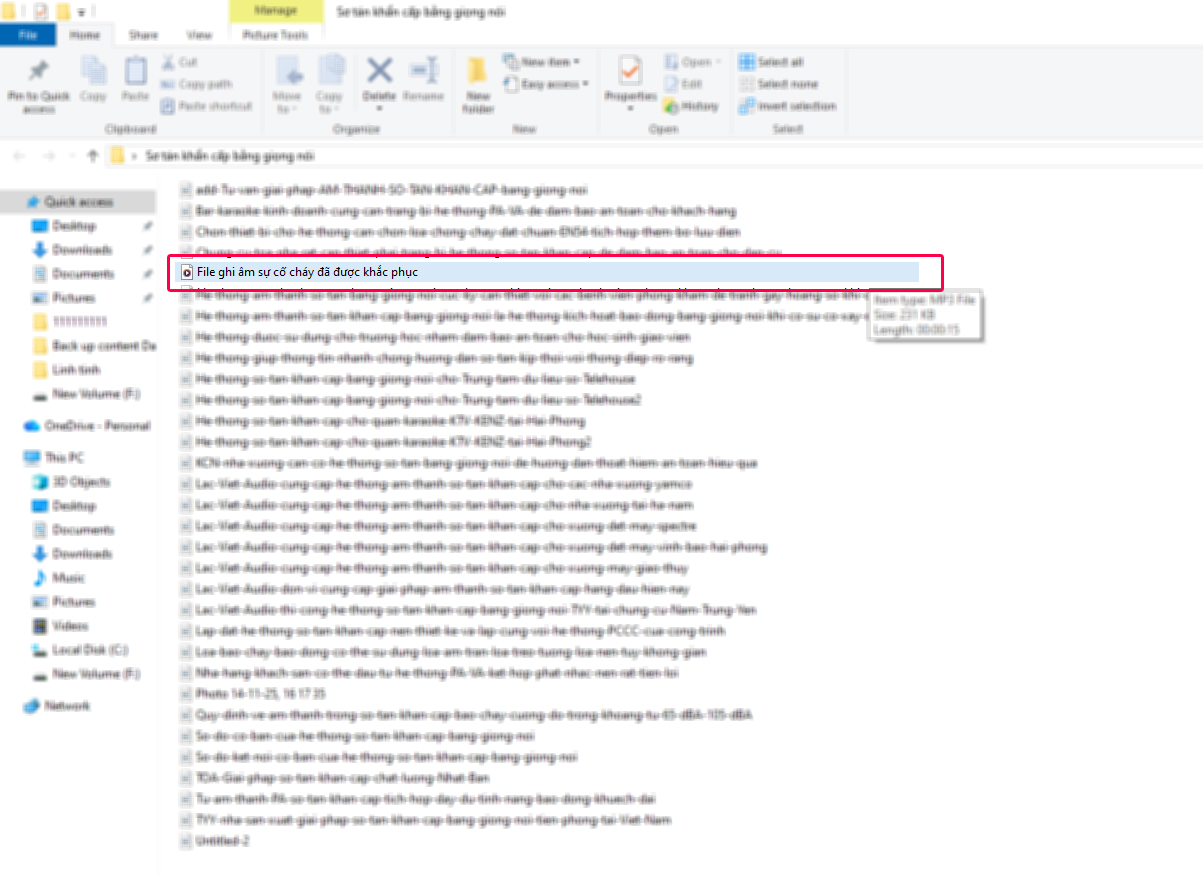 Bước 6: Thu được File Mp3 báo cháy giọng đọc như bạn mong muốn.