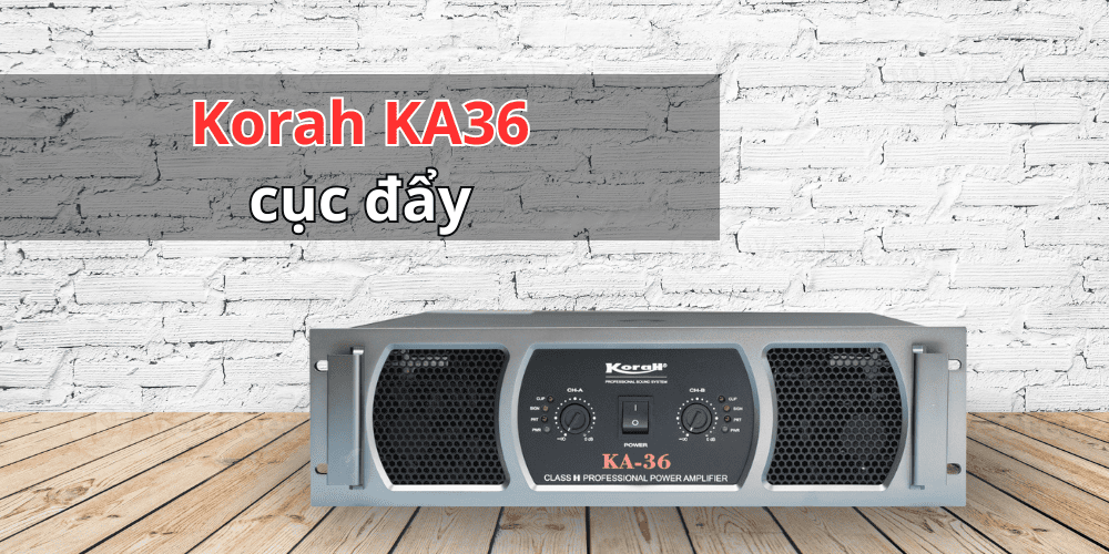 Cục đẩy 1 kênh chuyên sub Korah KA36 trang bị đầy đủ cổng kết nối như mixer, vang số, micro,...