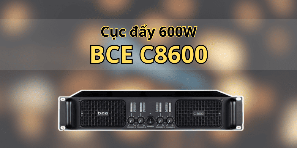 Cục đẩy 600W BCE C8600 có tỷ lệ méo tiếng cực nhỏ thấp hơn ngưỡng 0.1% đảm bảo tiếng ra luôn tròn đầy
