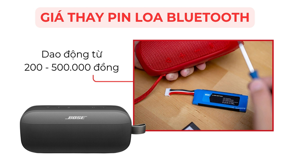Mức giá thay pin cho loa bluetooth hiện nay khoảng từ 200 - 500.000 đồng