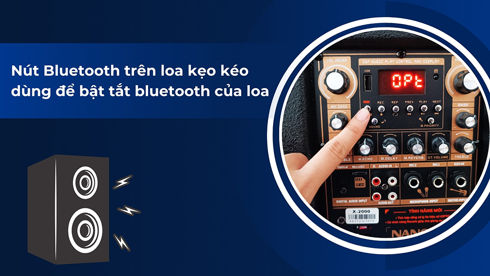 Nút Bluetooth trên loa kẹo kéo dùng để bật tắt bluetooth của loa Nút Bluetooth trên loa kẹo kéo dùng để bật tắt bluetooth của loa