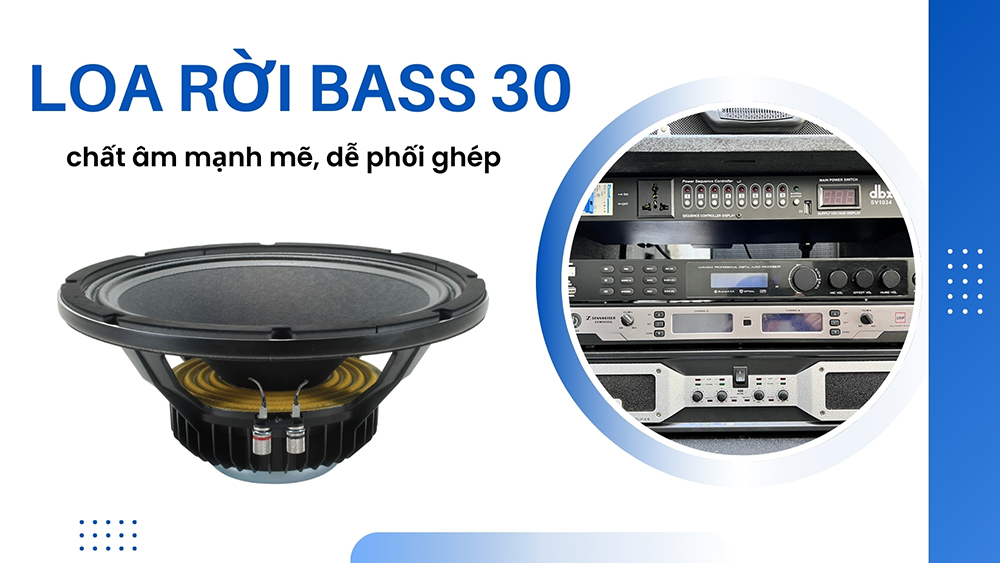 Ưu điểm của loa 30 rời là chất âm mạnh mẽ, dễ phối ghép