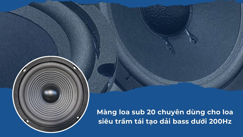 Màng loa sub 20 chuyên dùng cho loa siêu trầm tái tạo dải bass dưới 200Hz