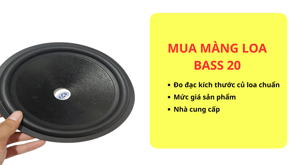 Mua màng loa bass 20 cần chú ý kích thước đường kính và lỗ côn trên màng loa