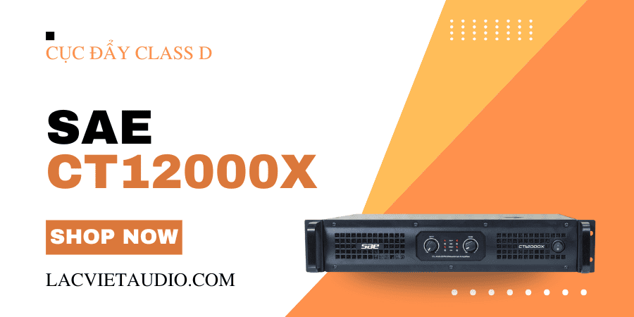 Thuộc series CT của hãng cục đẩy SAE nổi tiếng, CT12000X là mẫu cục đẩy mạch class D nguồn xuyến đi liền