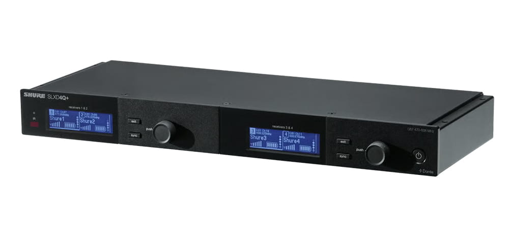 Bộ thu Shure SLXD4QDAN+A=-G66 tích hợp nền tảng xử lý digital 24-bit với dải động khoảng 118dB