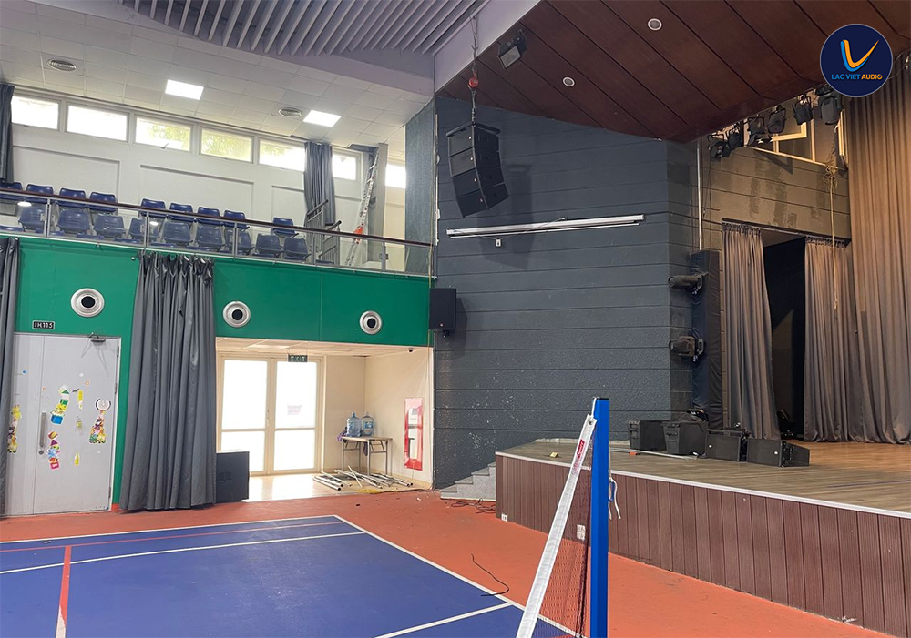 Loa array và loa full hoàn thiện sau khi tháo dỡ dàn giáo