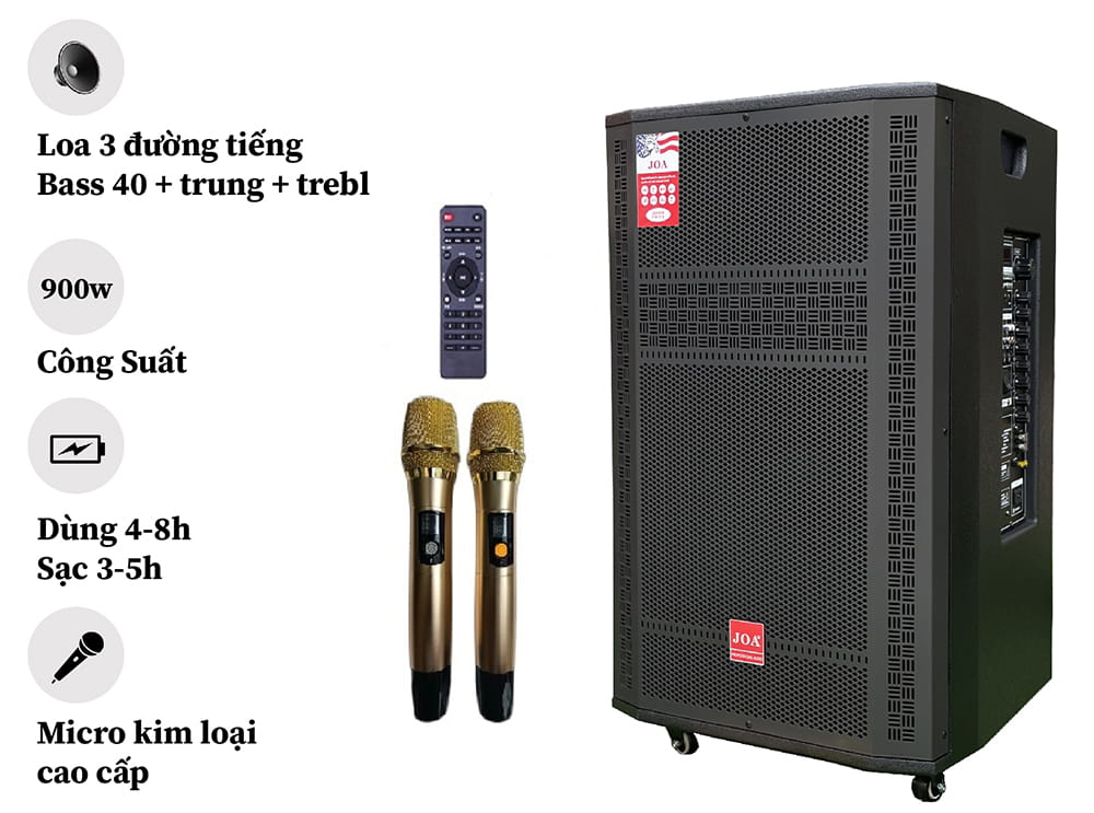 Loa kéo JOA ST-1715 gây ấn tượng với ngoại hình cứng cáp khi sử dụng thùng gỗ cao cấp