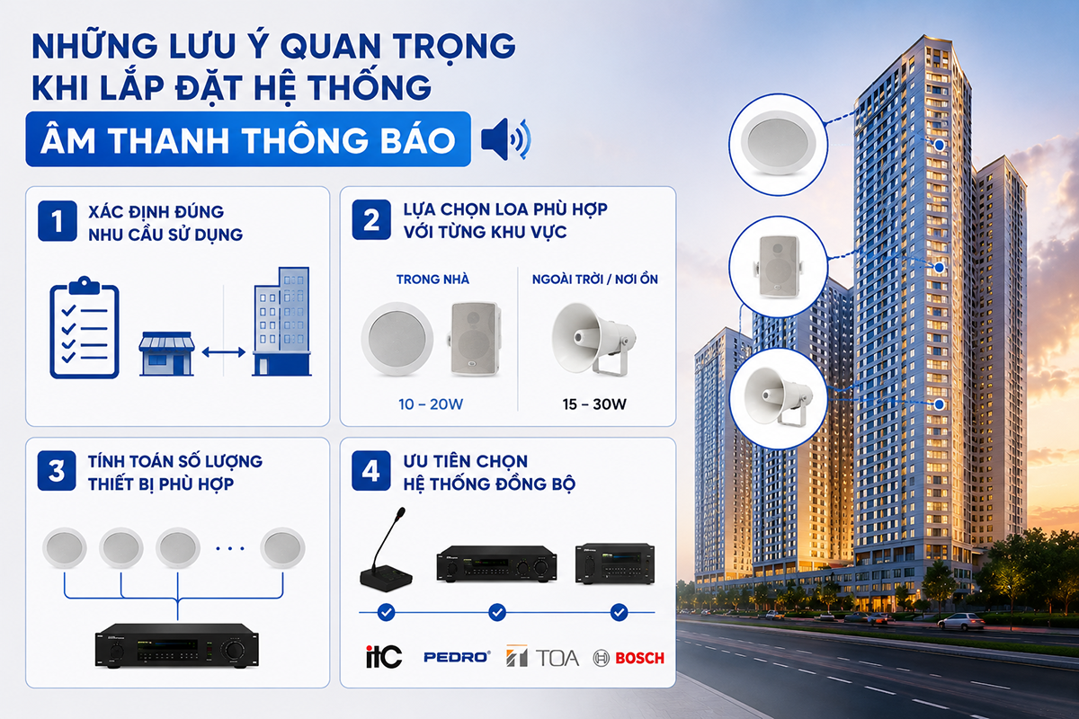 Chọn hệ thống âm thanh thông báo cần xác định đúng nhu cầu, lựa chọn đúng dòng loa