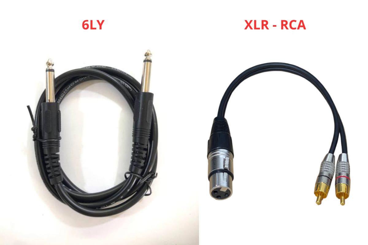 Sử dụng loại dây 6 đầu 6 ly hoặc dây Canon - RCA Sử dụng loại dây 6 đầu 6 ly hoặc dây Canon - RCA