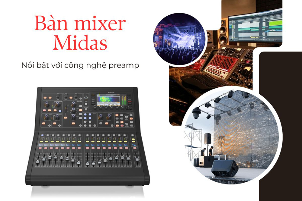 Bàn mixer Midas nổi bật với công nghệ preamp