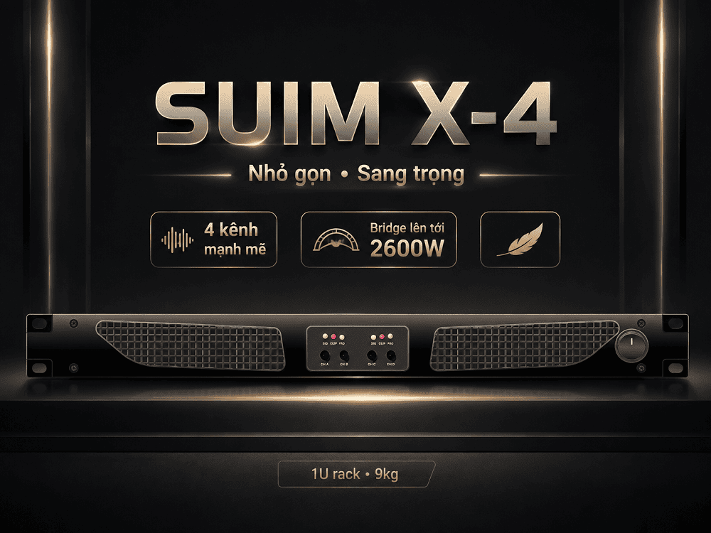 SUM X-4 sở hữu vẻ ngoài nhỏ gọn, sang trọng đánh cầu lên tới 2600W