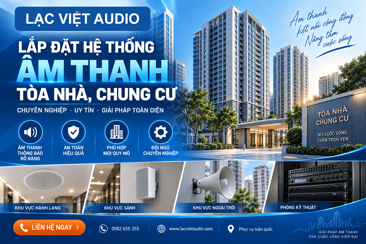 Lạc Việt Audio - công ty lắp đặt hệ thống âm thanh tòa nhà, chung cư chuyên nghiệp, uy tín