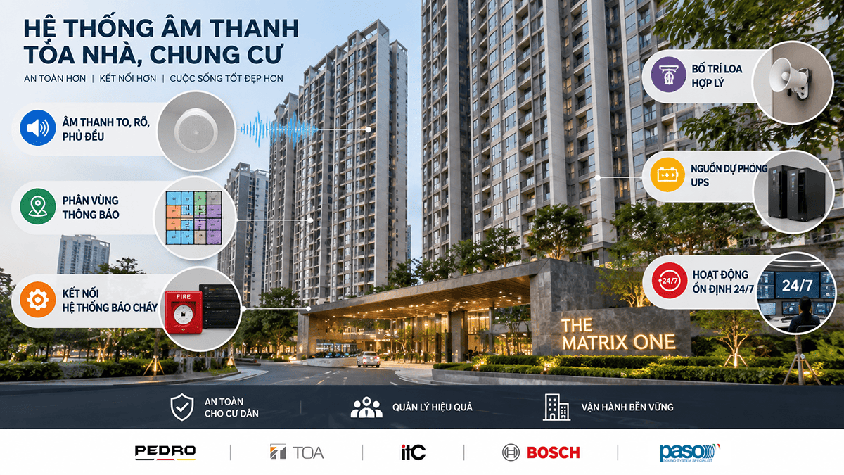Tiêu chuẩn thiết kế hệ thống âm thanh tòa nhà, chung cư