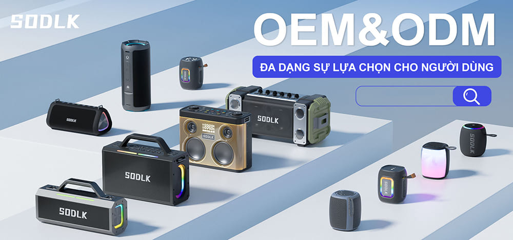 SODLK sở hữu danh mục sản phẩm khá phong phú, từ loa Bluetooth mini đến loa di động công suất lớn và loa karaoke ngoài trời
